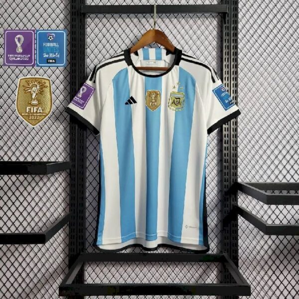 2022 World Cup 3 Star Argentina Home Jersey 50420