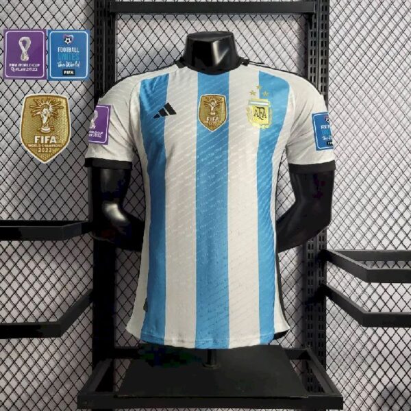 2022 World Cup 3 Star Argentina Home Player Version 50412