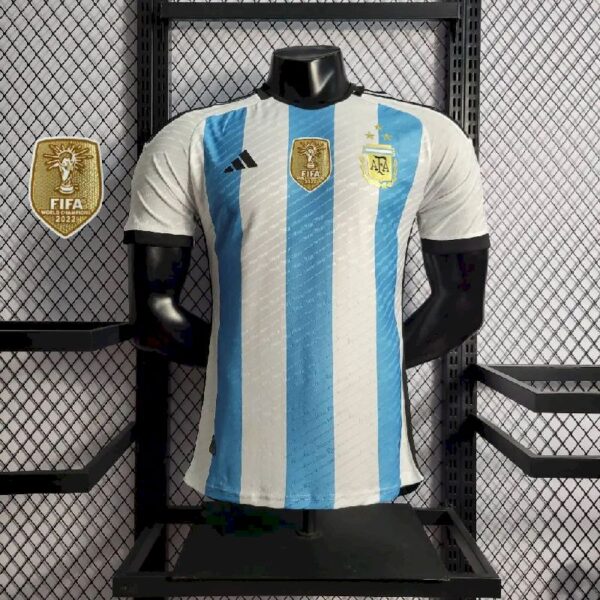 2022 World Cup 3 Star Argentina Home Player Version 50413