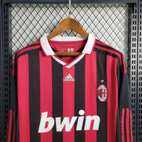 Ac Milan 200910 Home Long Sleeves Retro Jersey 59620