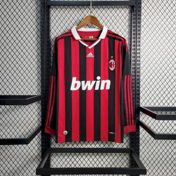 Ac Milan 200910 Home Long Sleeves Retro Jersey 59624