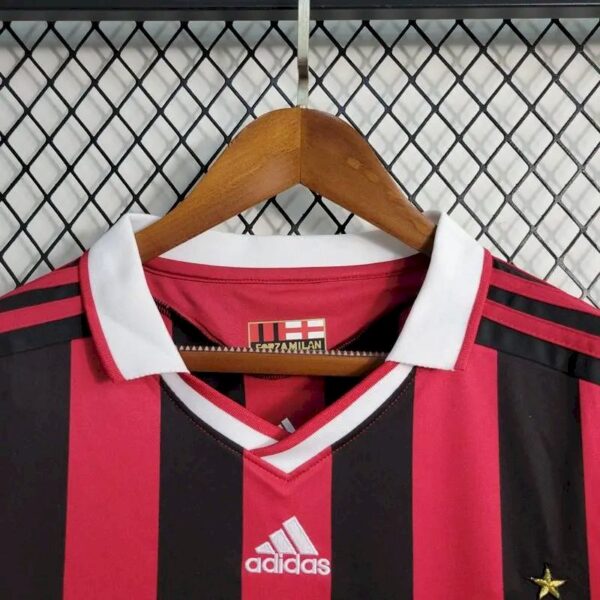 Ac Milan 200910 Home Long Sleeves Retro Jersey 59631