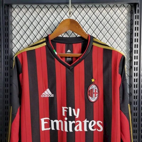 Ac Milan 201314 Home Long Sleeves Retro Jersey 59566