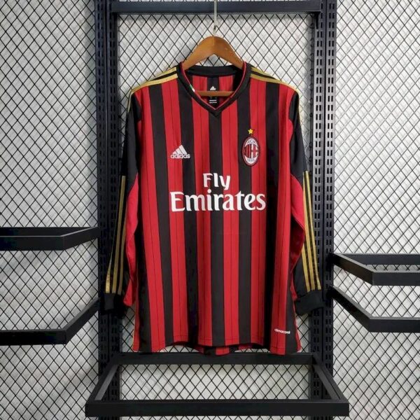 Ac Milan 201314 Home Long Sleeves Retro Jersey