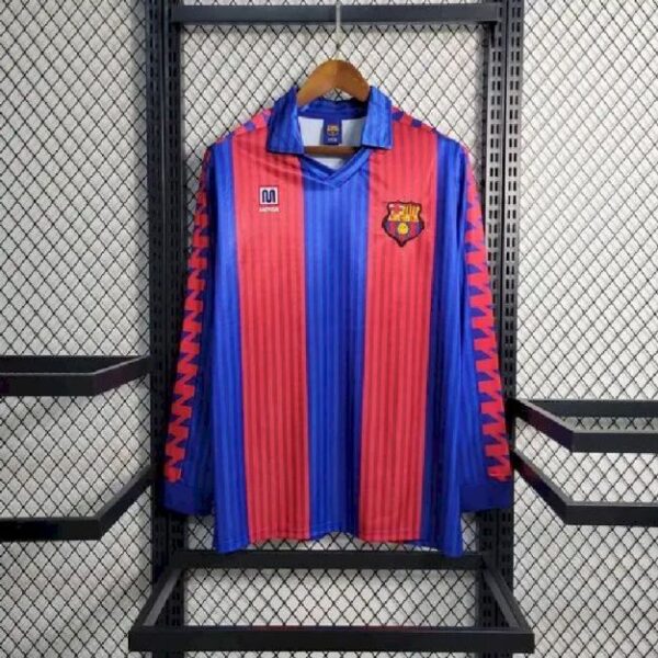 Barcelona 199192 Home Long Sleeve Retro Jersey 58223