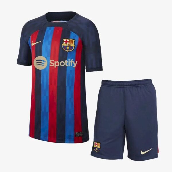 Barcelona 202223 Home Kids Jersey And Shorts Kit 42077