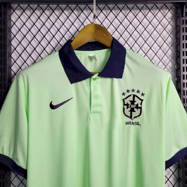 Brazil 202324 Light Green Polo Jersey 52346