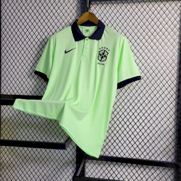 Brazil 202324 Light Green Polo Jersey 52350