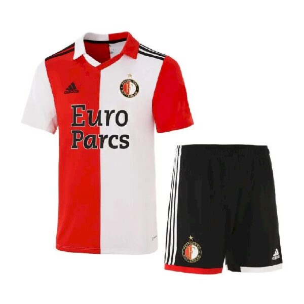 Feyenoord 202223 Home Kids Jersey And Shorts Kit 47192 1