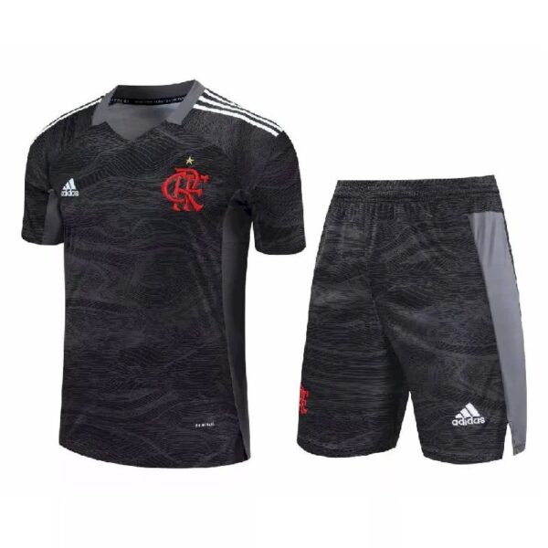 Flamengo 2021 Goalkeeper Kids Jersey And Shorts Kit 45235