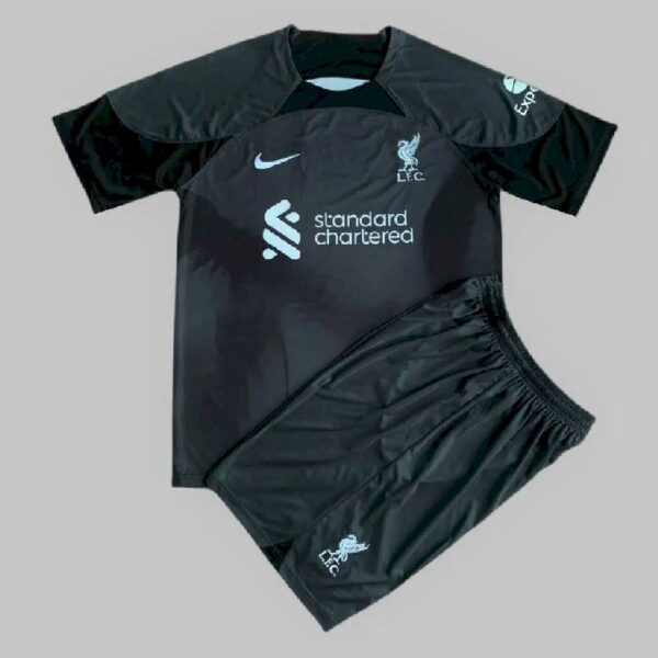 Liverpool 202223 Away Goalkeeper Kids Jersey And Shorts Kit 44243