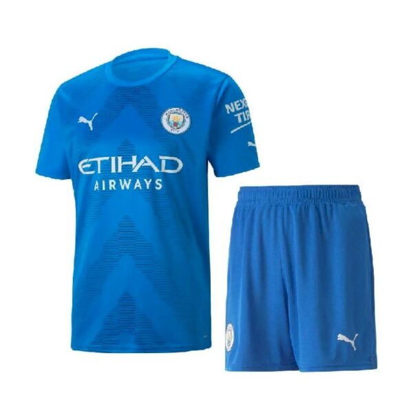 Manchester City 202223 Goalkeeper Kids Jersey And Shorts Kit 43993