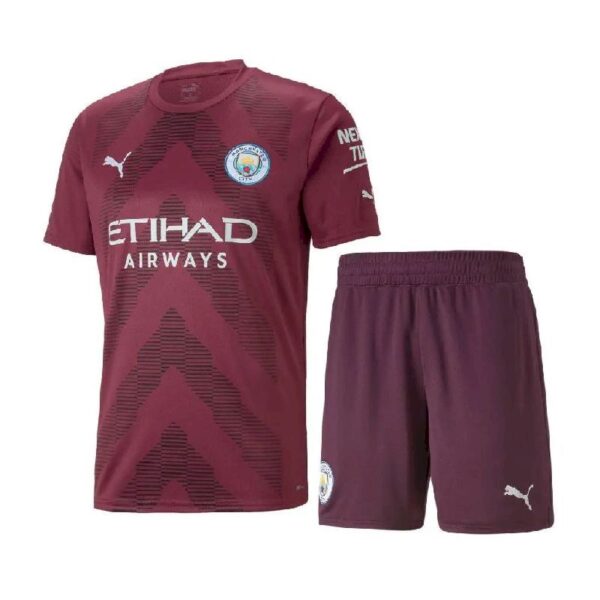 Manchester City 202223 Goalkeeper Kids Jersey And Shorts Kit 44068