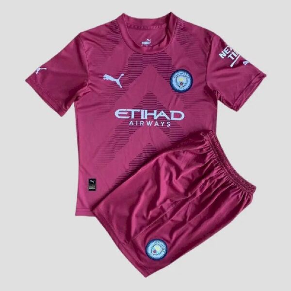 Manchester City 202223 Goalkeeper Kids Jersey And Shorts Kit 44070