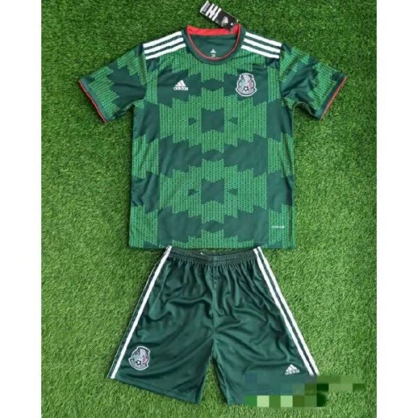 Mexico 2021 Home Kids Jersey And Shorts Kit Green 43859