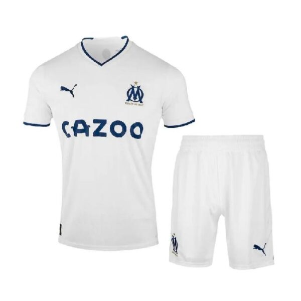 Olympique Marseille 202223 Home Kids Jersey And Shorts Kit 47249