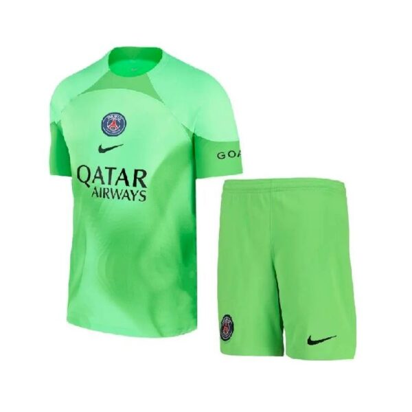 Paris Saint Germain 202223 Goalkeeper Kids Jersey And Shorts Kit 47477