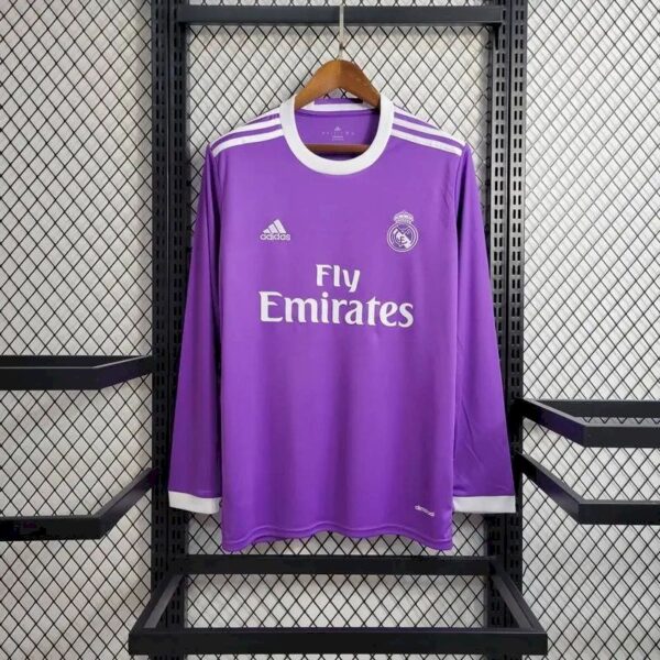 Real Madrid 201617 Away Long Sleeves Retro Jersey