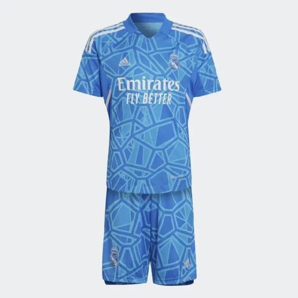 Real Madrid 202223 Goalkeeper Kids Jersey And Shorts Kit 42061 1