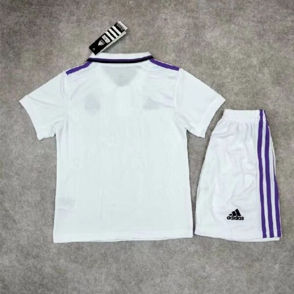 Real Madrid 202223 Home Kids Jersey And Shorts Kit 1