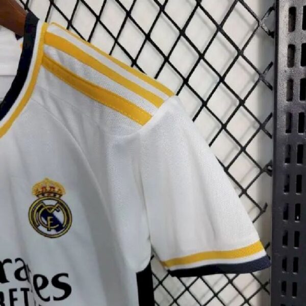 Real Madrid 202324 Home Kids Jersey And Shorts Kit 57348 1