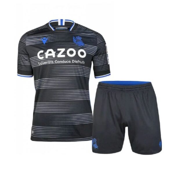 Real Sociedad 202223 Away Kids Jersey And Shorts Kit 50536 1