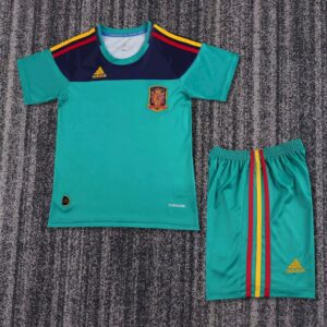 Spain 2010 Green Goalkeeper uniform Retro Jersey And Shorts-28(12-13Y)