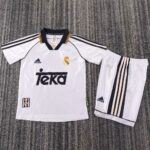 Real Madrid 1998/00 Home Kids Retro Jersey And Shorts-28(12-13Y)