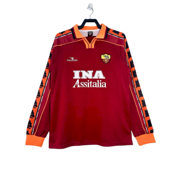 As Roma 1998/99 Home Long Sleeve Retro Jersey-Xxl